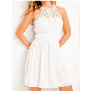 NWT Maurices White Lace Halter Midi Dress Sz. L